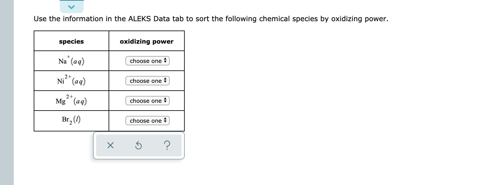 Solved Use the information in the ALEKS Data tab to sort the