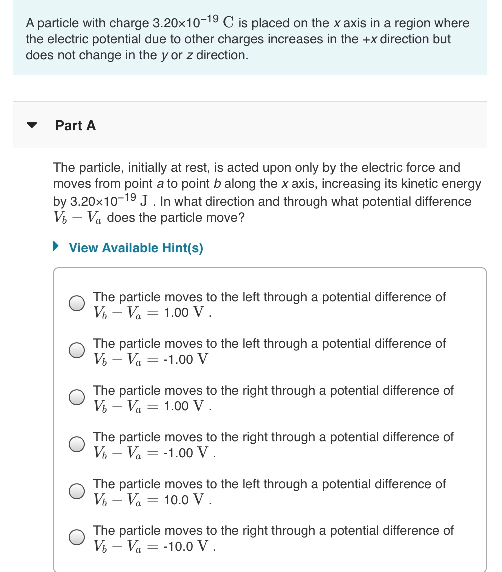 Solved Also If The Particle Moves From Point B To Point Chegg Com