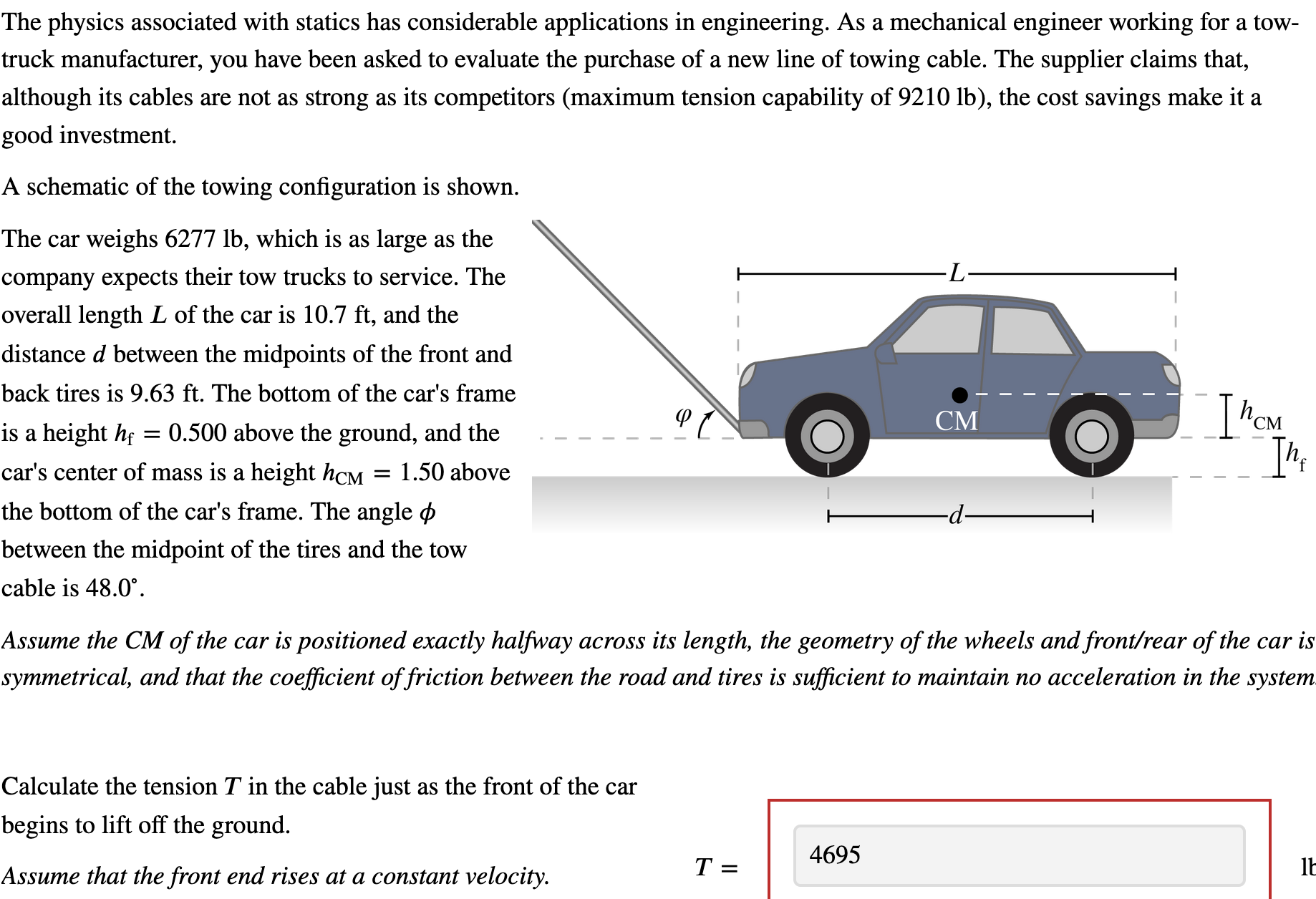 Statics Car Trunk Problem Solved The physics associated with statics has considerable | Chegg.com