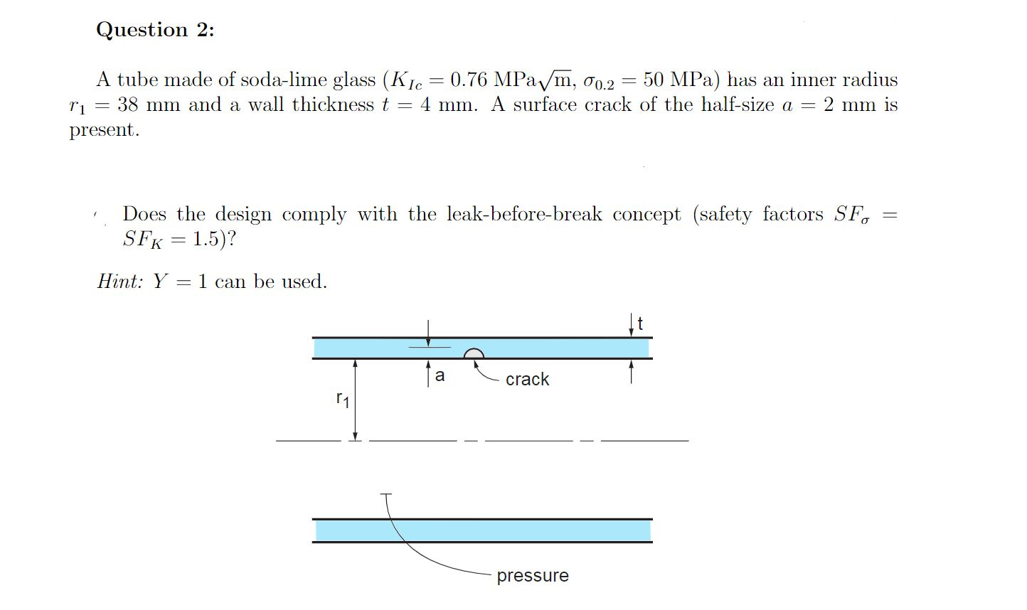 Question 2: A tube made of soda-lime glass (Kje = | Chegg.com