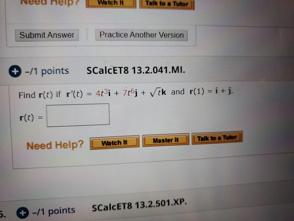 Solved Need Help? Watch It Talk to a Tutor Submit Answer | Chegg.com