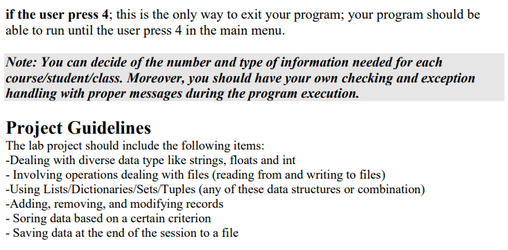 Project description: You are required to develop a | Chegg.com