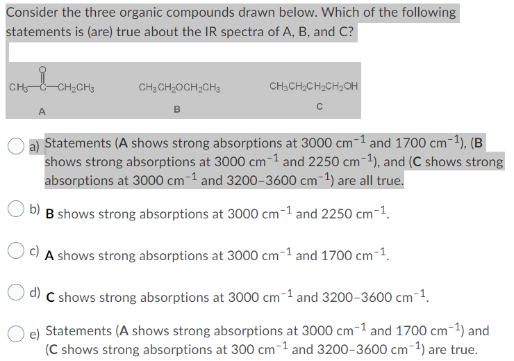 Solved Consider The Three Organic Compounds Drawn Below. | Chegg.com