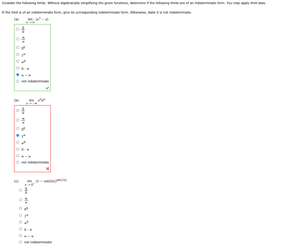 Solved Consider the following limits. Without algebraically | Chegg.com