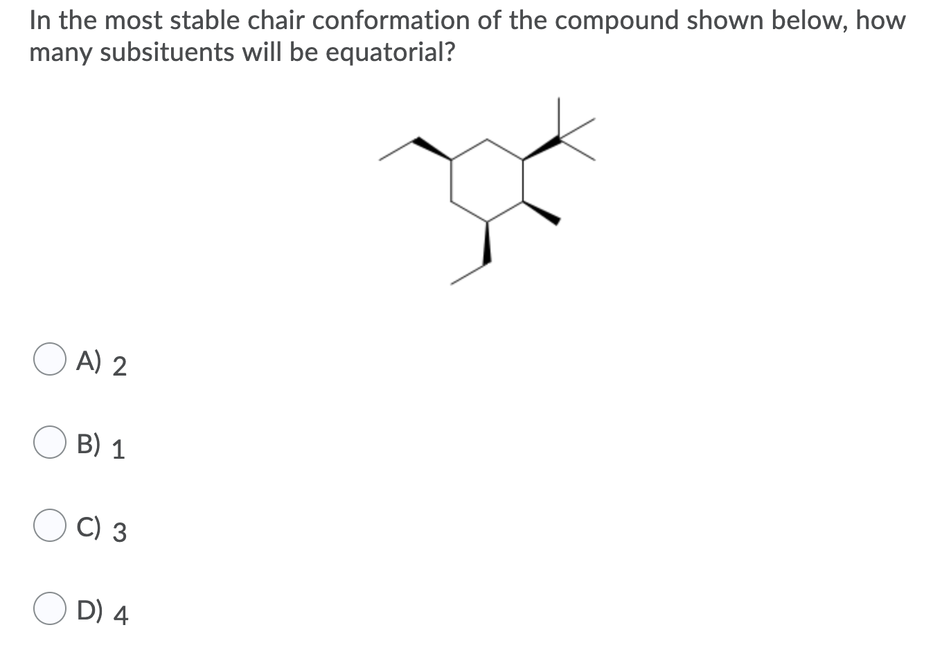 Solved In the most stable chair conformation of the compound