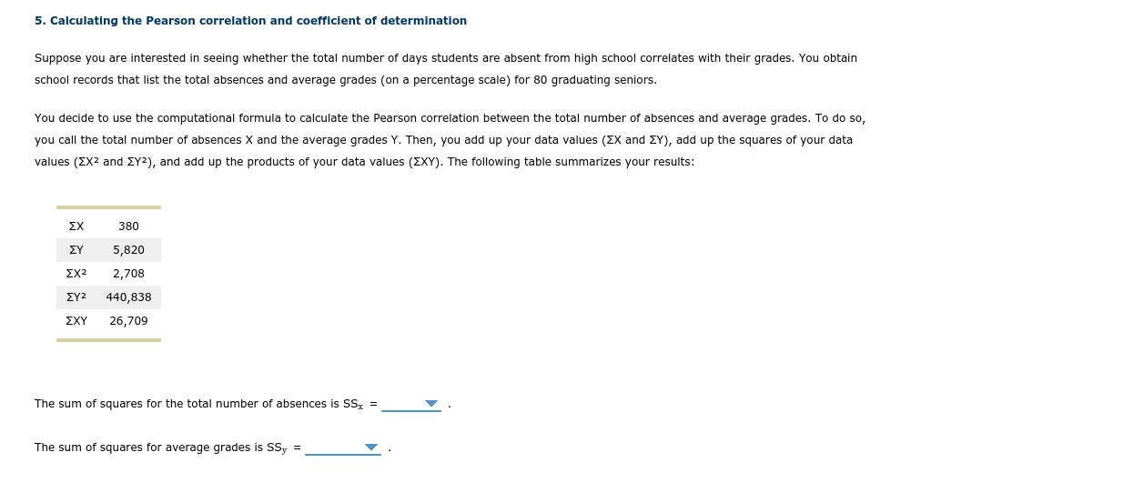 Solved 5. Calculating the Pearson correlation and