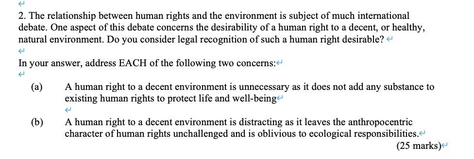 2. The relationship between human rights and the | Chegg.com