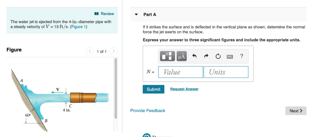 Solved Review Part A The water jet is ejected from the | Chegg.com
