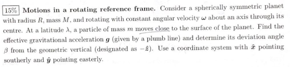 15% Motions in a rotating reference frame. Consider a | Chegg.com