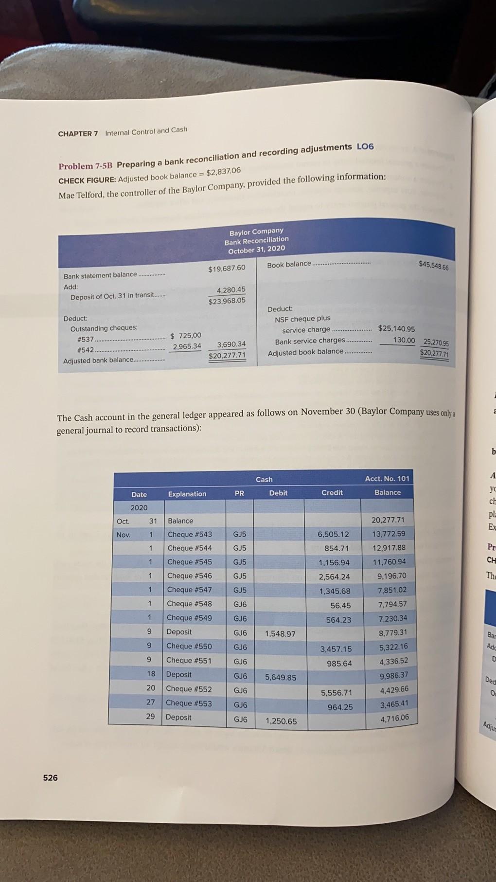 Solved CHAPTER 7 Internal Control and Cash Problem 7-5B | Chegg.com