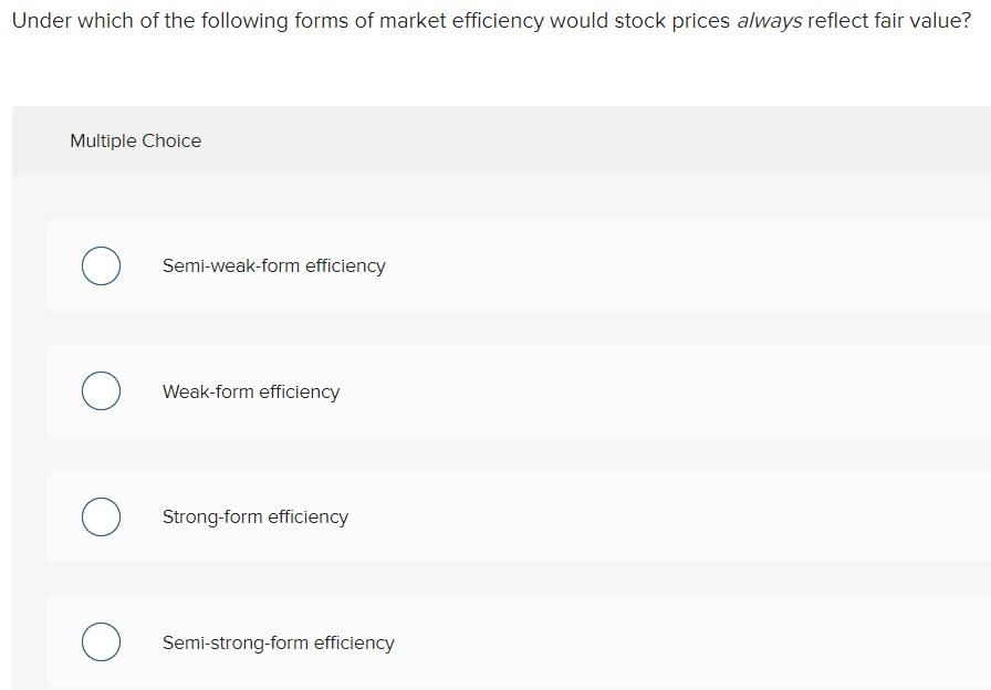 Solved Under which of the following forms of market | Chegg.com