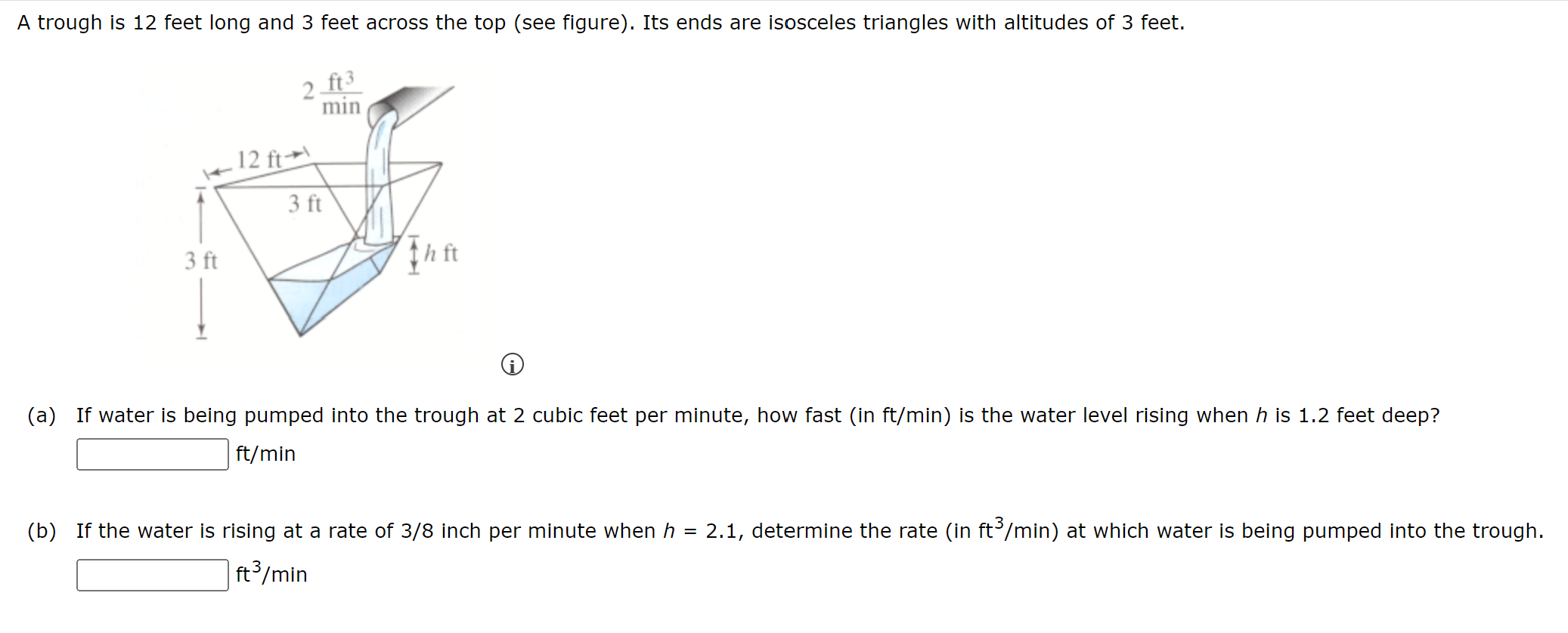 solved-a-trough-is-12-feet-long-and-3-feet-across-the-top-chegg