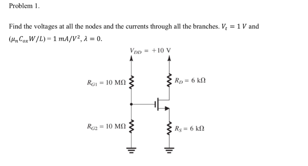 Solved Problem 1 Find the voltages at all the nodes and the | Chegg.com