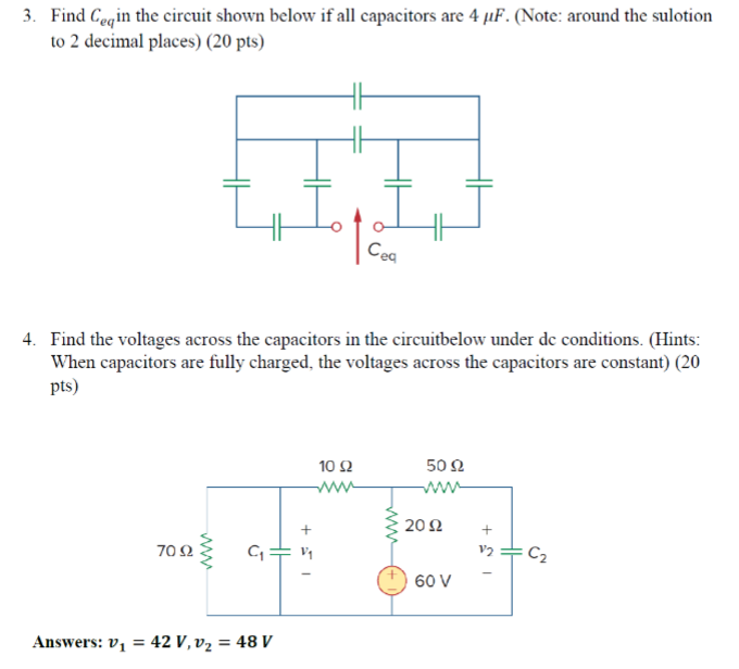 Solved 3. Find Ceq in the circuit shown below if all | Chegg.com