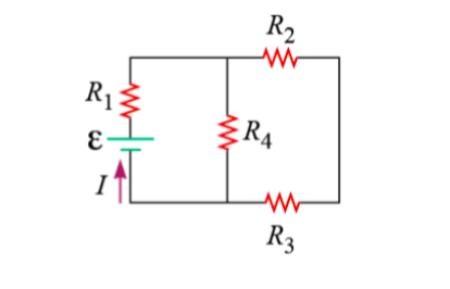 Solved Four resistors are connected to a battery as shown in | Chegg.com