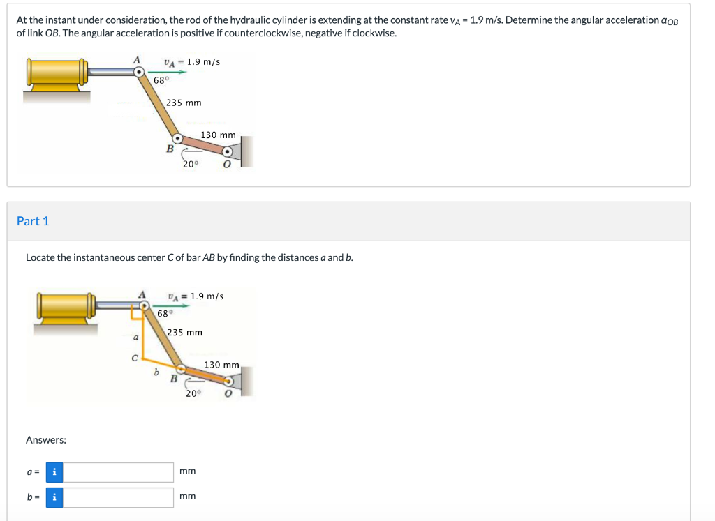 Solved At the instant under consideration, the rod of the