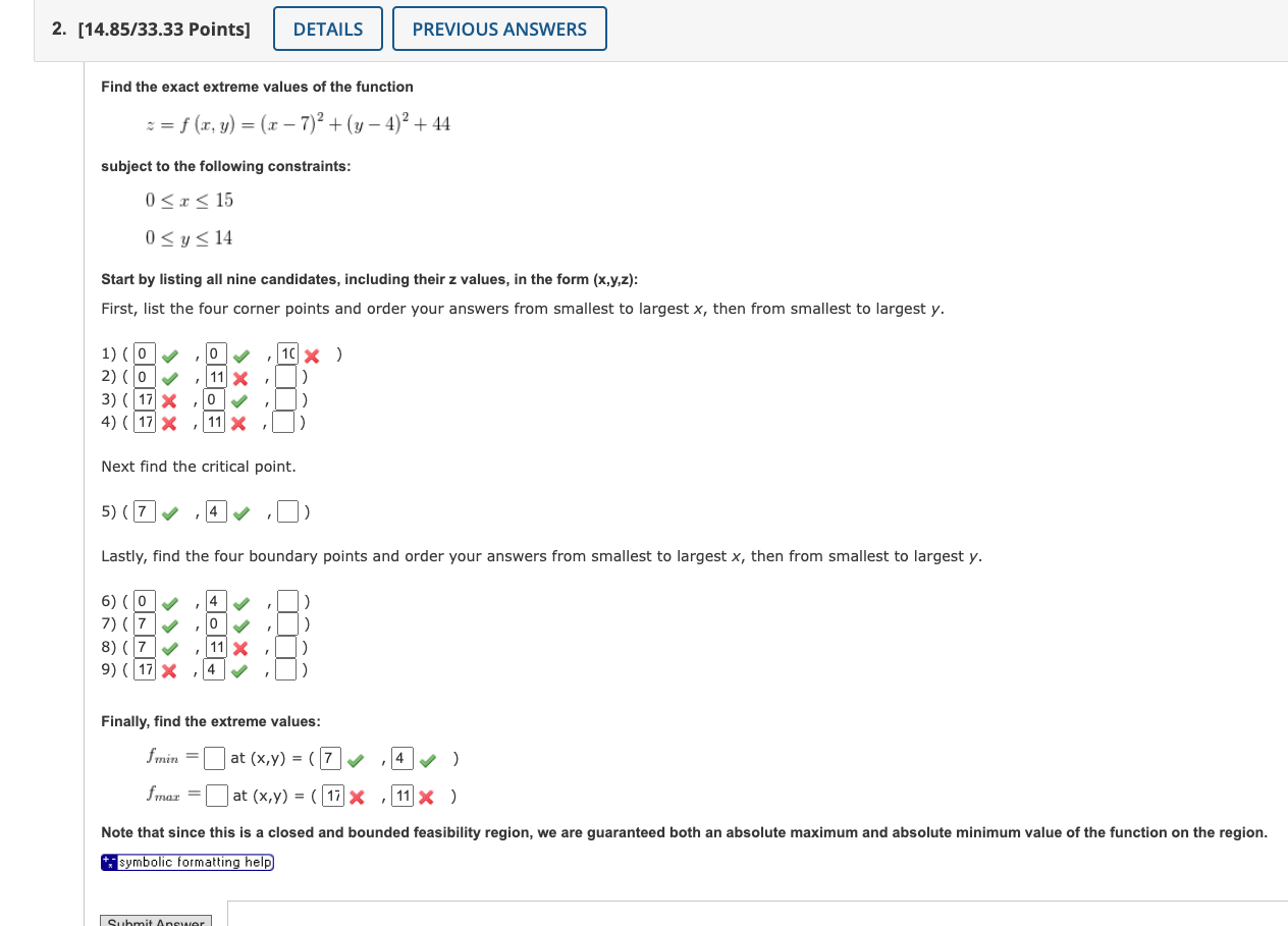 how to calculate the extreme values of a function