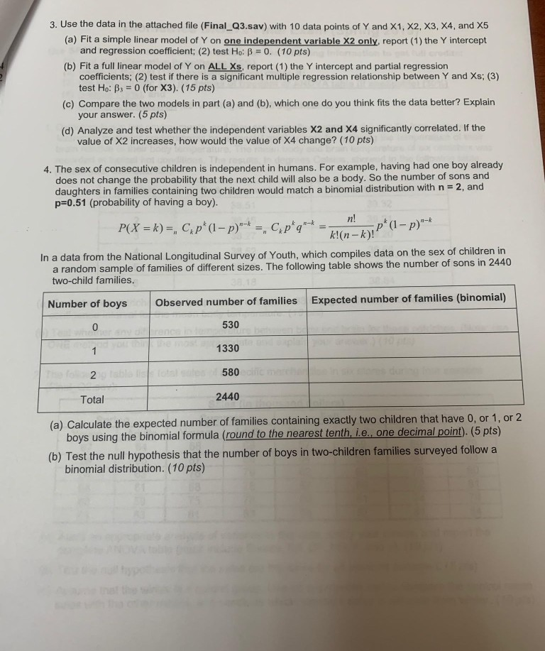 Solved Use SPSS for this exam, be sure to include all the | Chegg.com