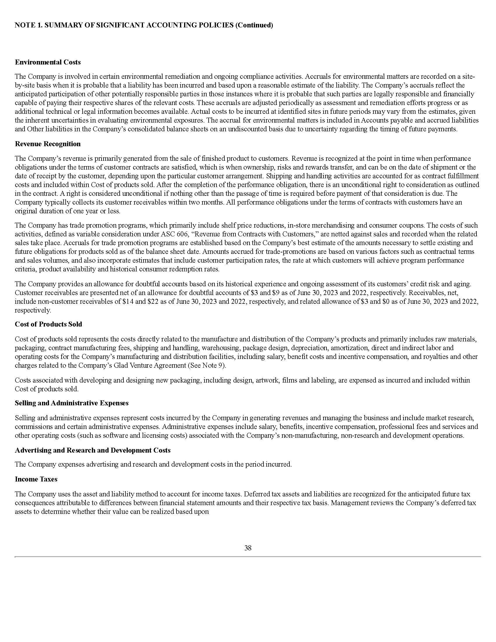 Income Statement – Vertical Analysis - The Clorox | Chegg.com