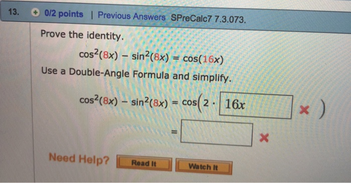 Solved 12 0 1 Points Previous Answers Sprecalc7 7 3 067