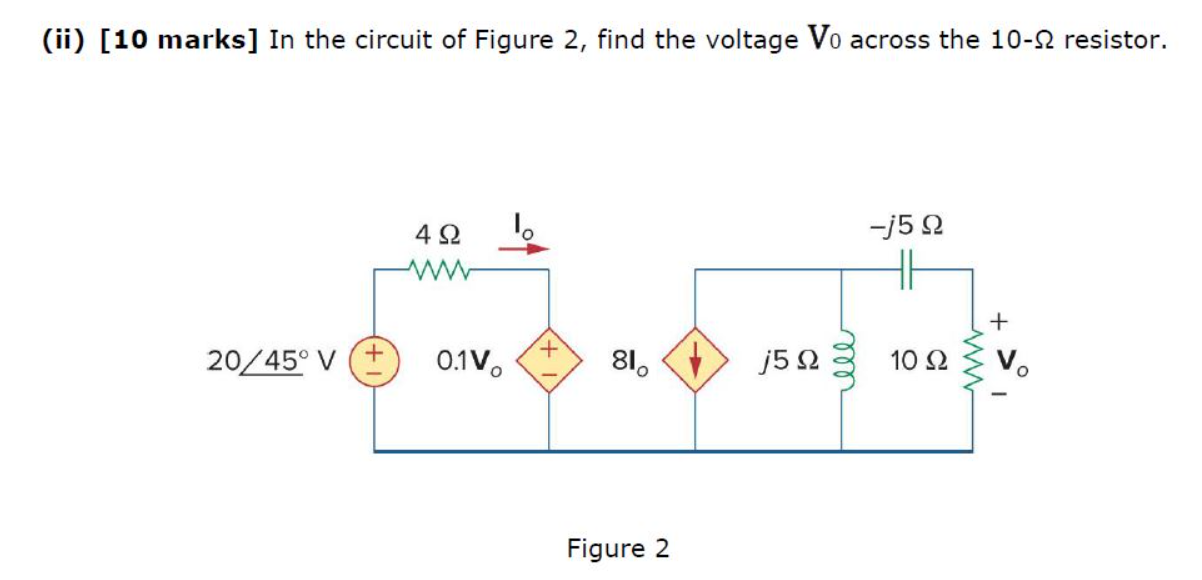 Solved In the circuit of figure 2, find the voltage v0 | Chegg.com