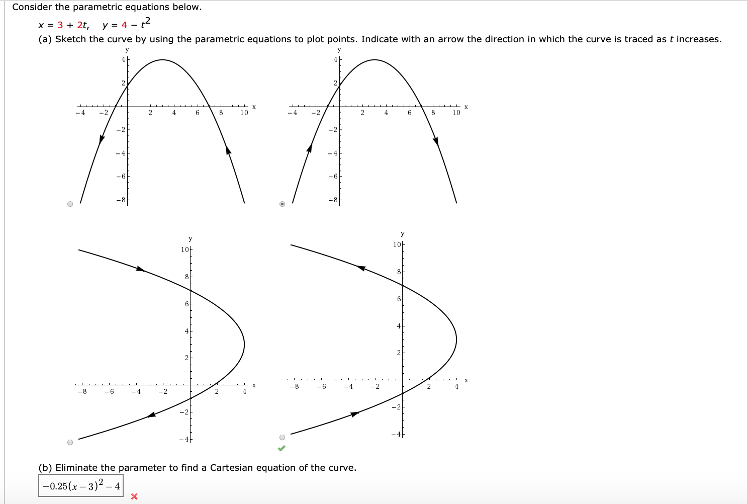 Solved Consider the parametric equations below. = 12 - 4, y | Chegg.com