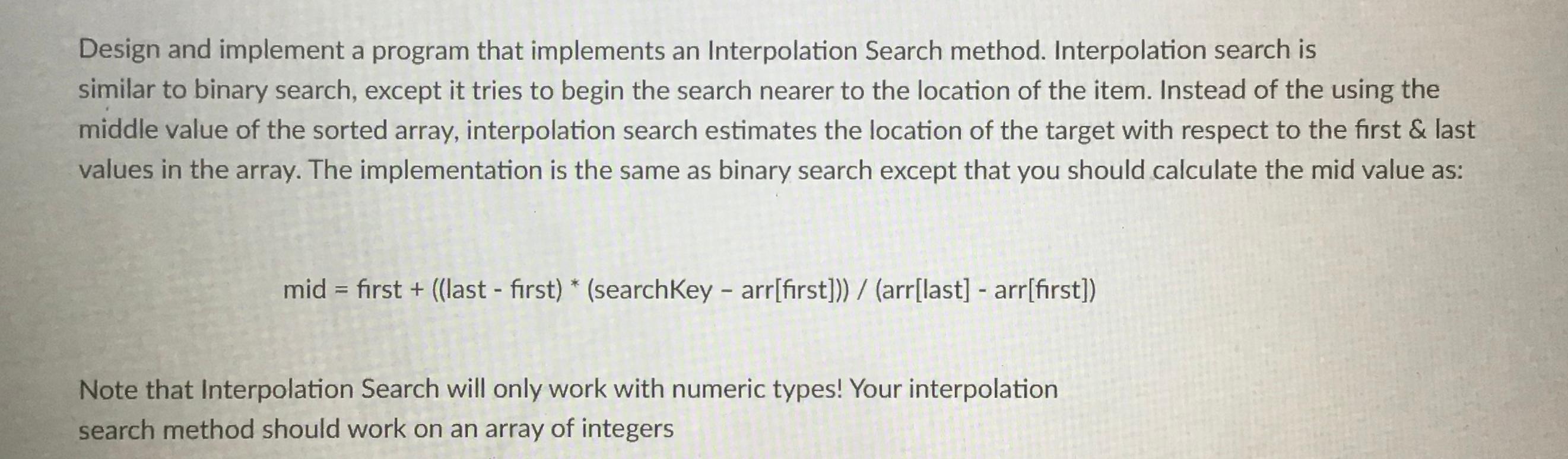 Solved Design and implement a program that implements an | Chegg.com