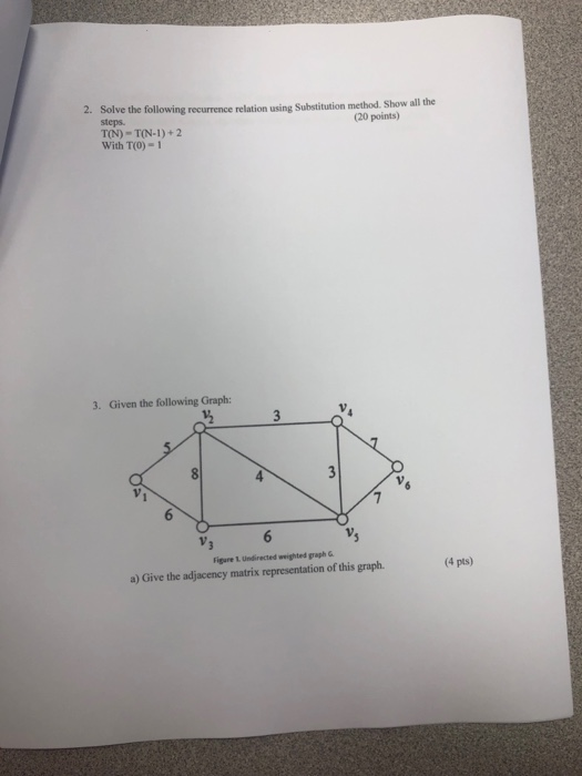 Solved 2. Sol ve the following recurrence relation using | Chegg.com