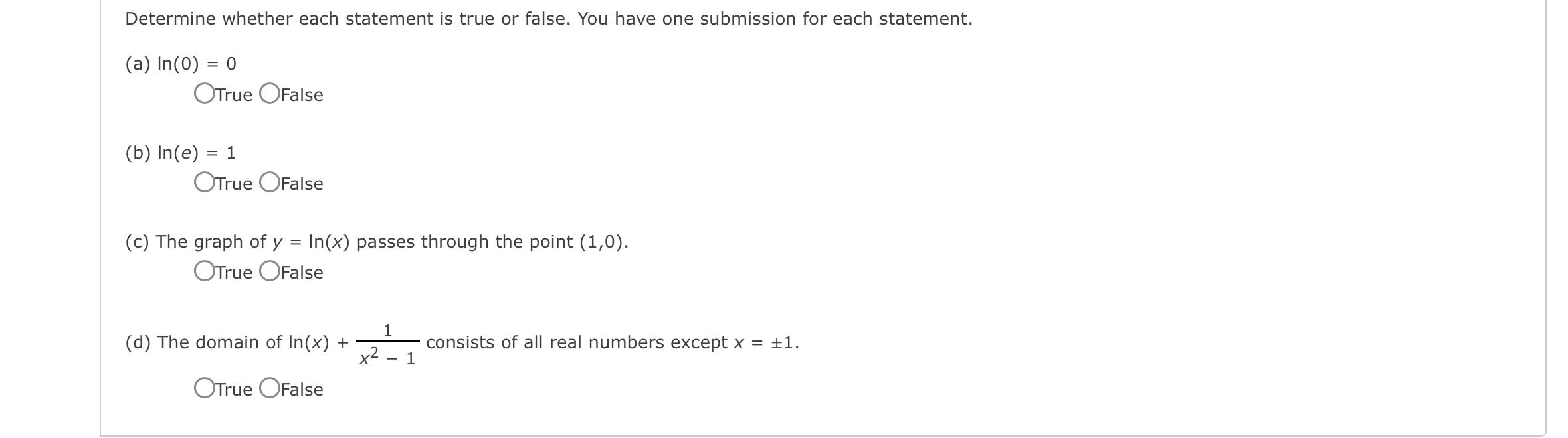 Solved Determine whether each statement is true or false. | Chegg.com