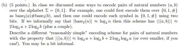 (b) (5 Points.) In Class We Discussed Some Ways To | Chegg.com