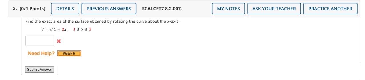 Solved 3 [0 1 Points] Details Previous Answers Scalcet7