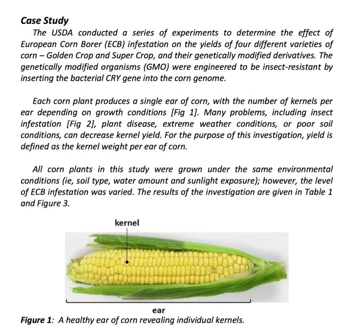 Solved Case Study The USDA conducted a series of experiments