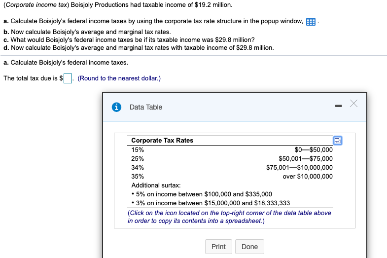 Solved Corporate Income Tax Boisjoly Productions Had Ta