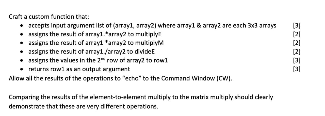 Solved Craft a custom function that: • accepts input | Chegg.com