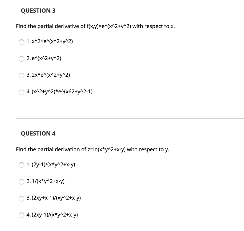 Solved Question 3 Find The Partial Derivative Of Chegg Com