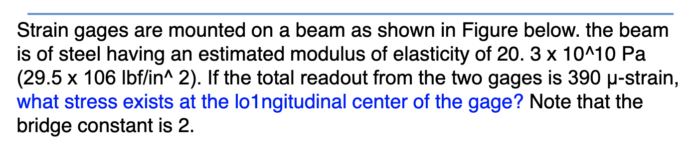 Strain gages are mounted on a beam as shown in Figure | Chegg.com