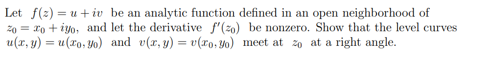 Solved Let F(z)=u+iv Be An Analytic Function Defined In An 