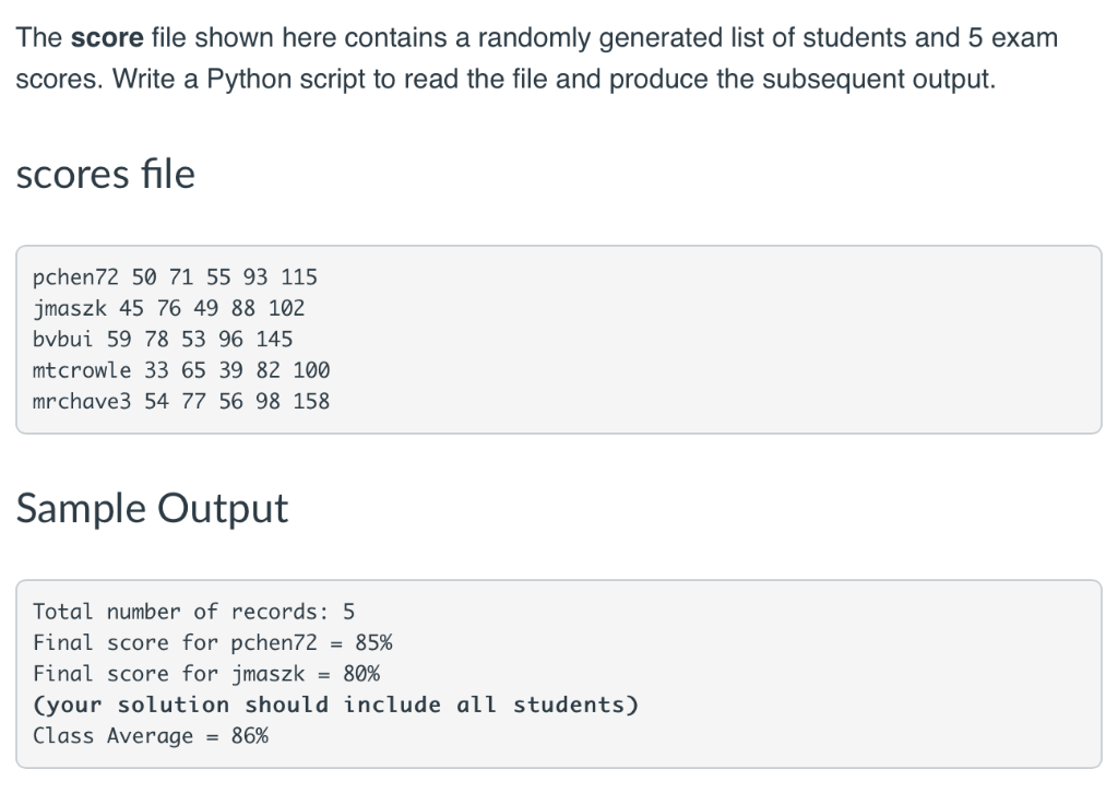 Solved The score file shown here contains a randomly | Chegg.com