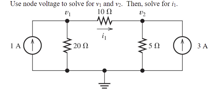 Solved Use node voltage to solve for v1 and v2. Then, solve | Chegg.com