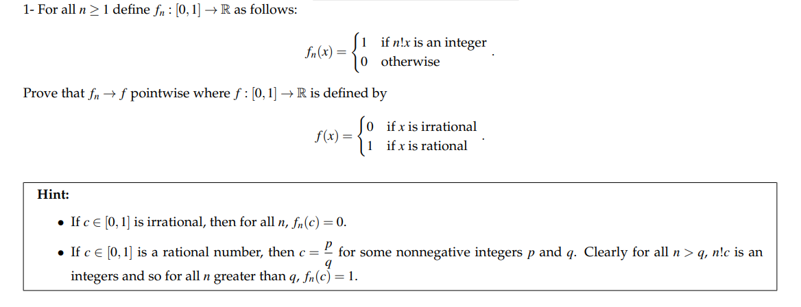 Solved 1 For All N 1 Define Fn 0 1 R As Follows Chegg Com