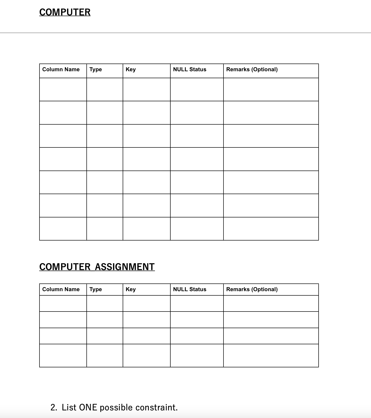 Solved Consider The Following Model: 1. Fill In The | Chegg.com