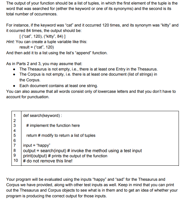 Solved Part 4 Implementing The Solution In Python Summary Chegg Com