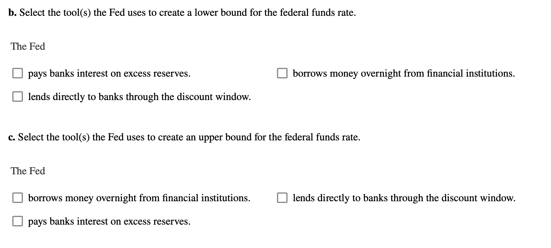 Solved Ther Fed Creates A Lower And Upper Bound For The Chegg