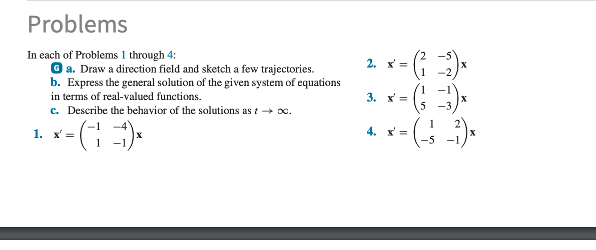 Solved Problems In Each Of Problems 1 Through 4 Ga Draw A Chegg Com