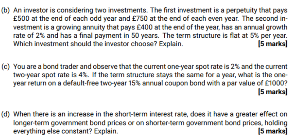 (b) An Investor Is Considering Two Investments. The | Chegg.com