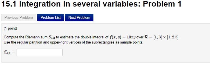 Solved 15.1 Integration in several variables: Problem 1 | Chegg.com