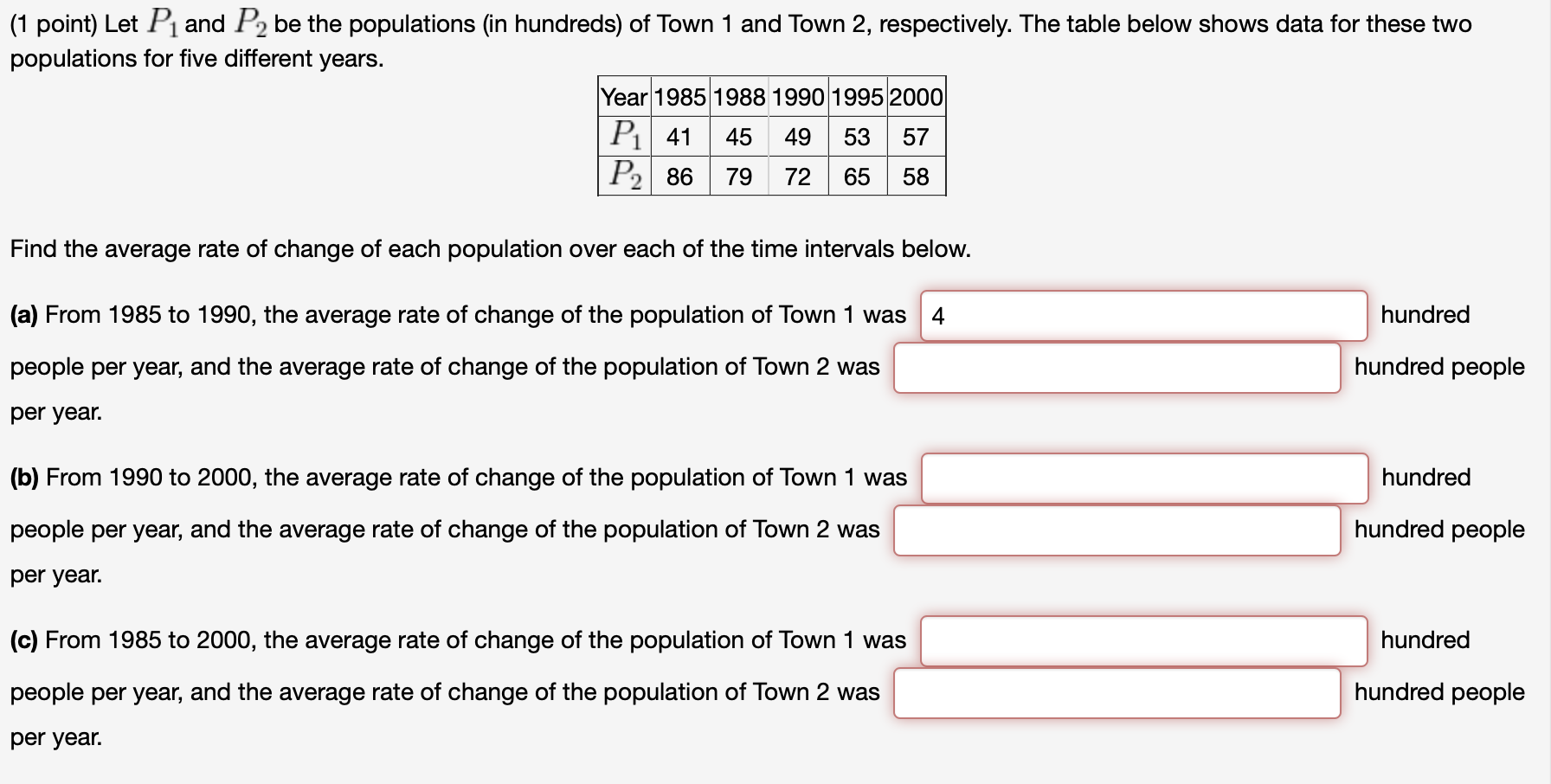 Solved 1 Point Let Pi And P2 Be The Populations In Chegg Com