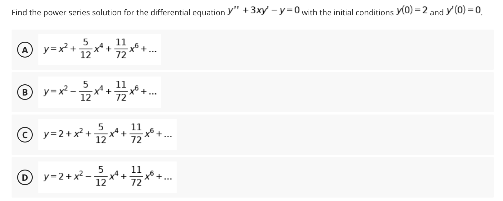 Solved Find the power series solution for the differential | Chegg.com