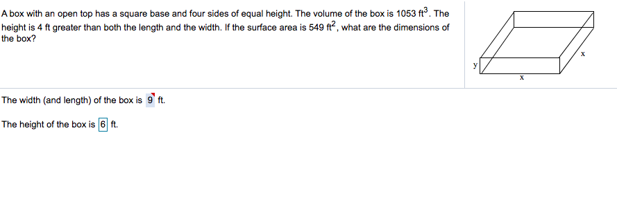 Solved A box with an open top has a square base and four | Chegg.com