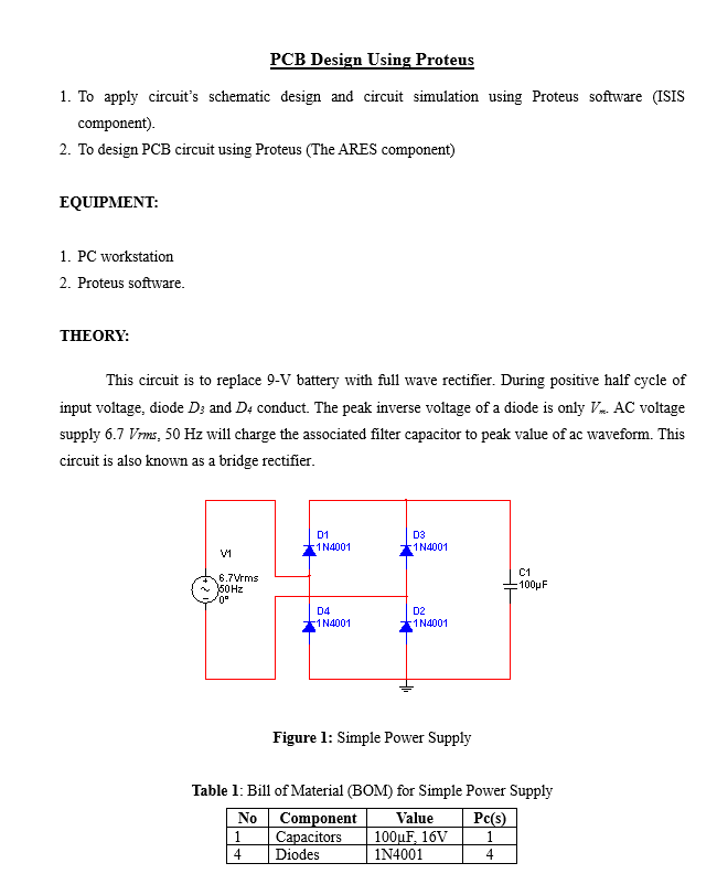 Solved PCB Design Using Proteus 1. To apply circuit's | Chegg.com